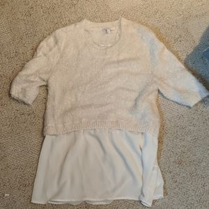 Sparkly sweater with blouse detail